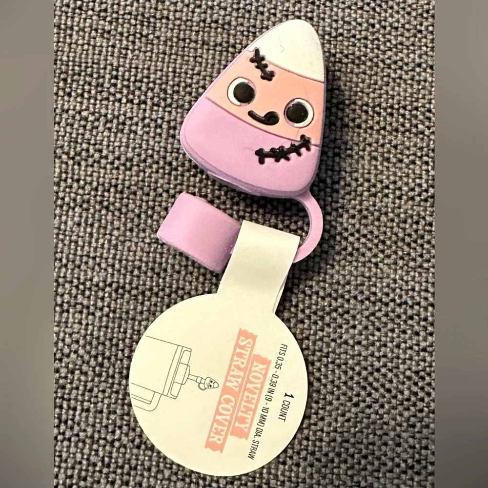 NEW Target Bullseye  Candy Corn Silicone‎ Straw Cover Topper 2024 Halloween